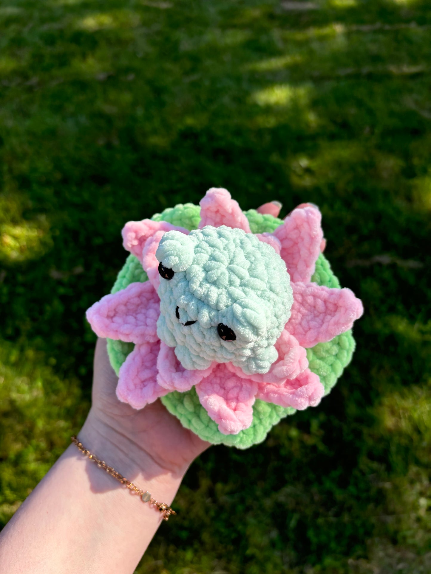 Patron grenouille fleur de lotus