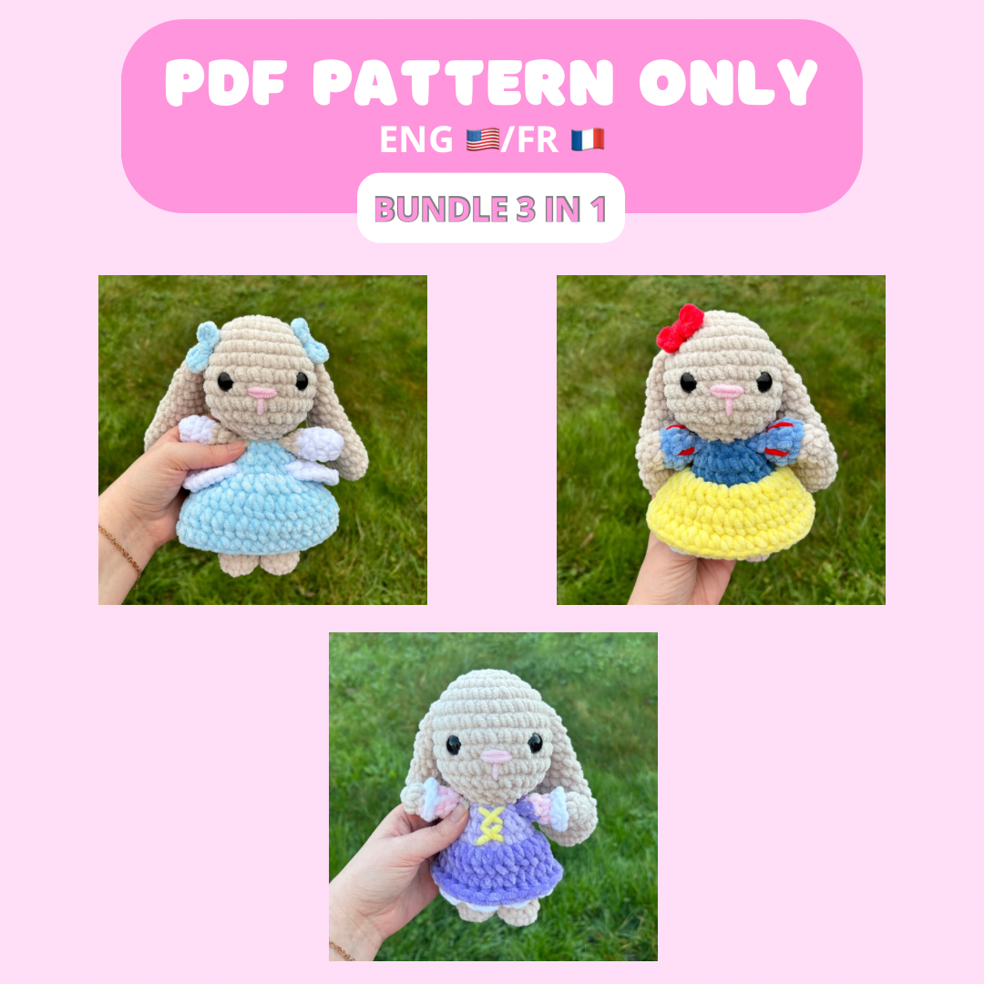 Bundle Patron 3 en 1 : lapine princesse