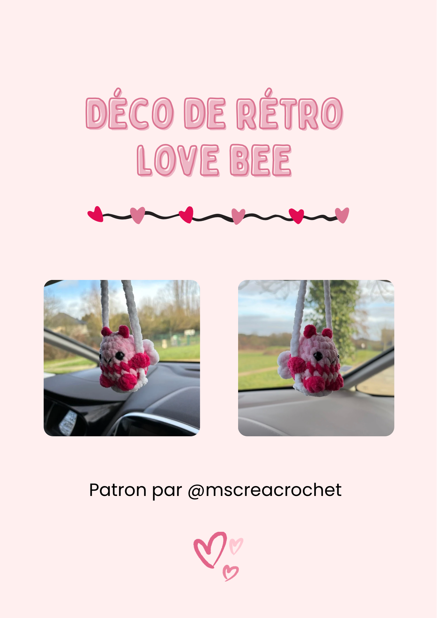 Patron déco de rétro love bee