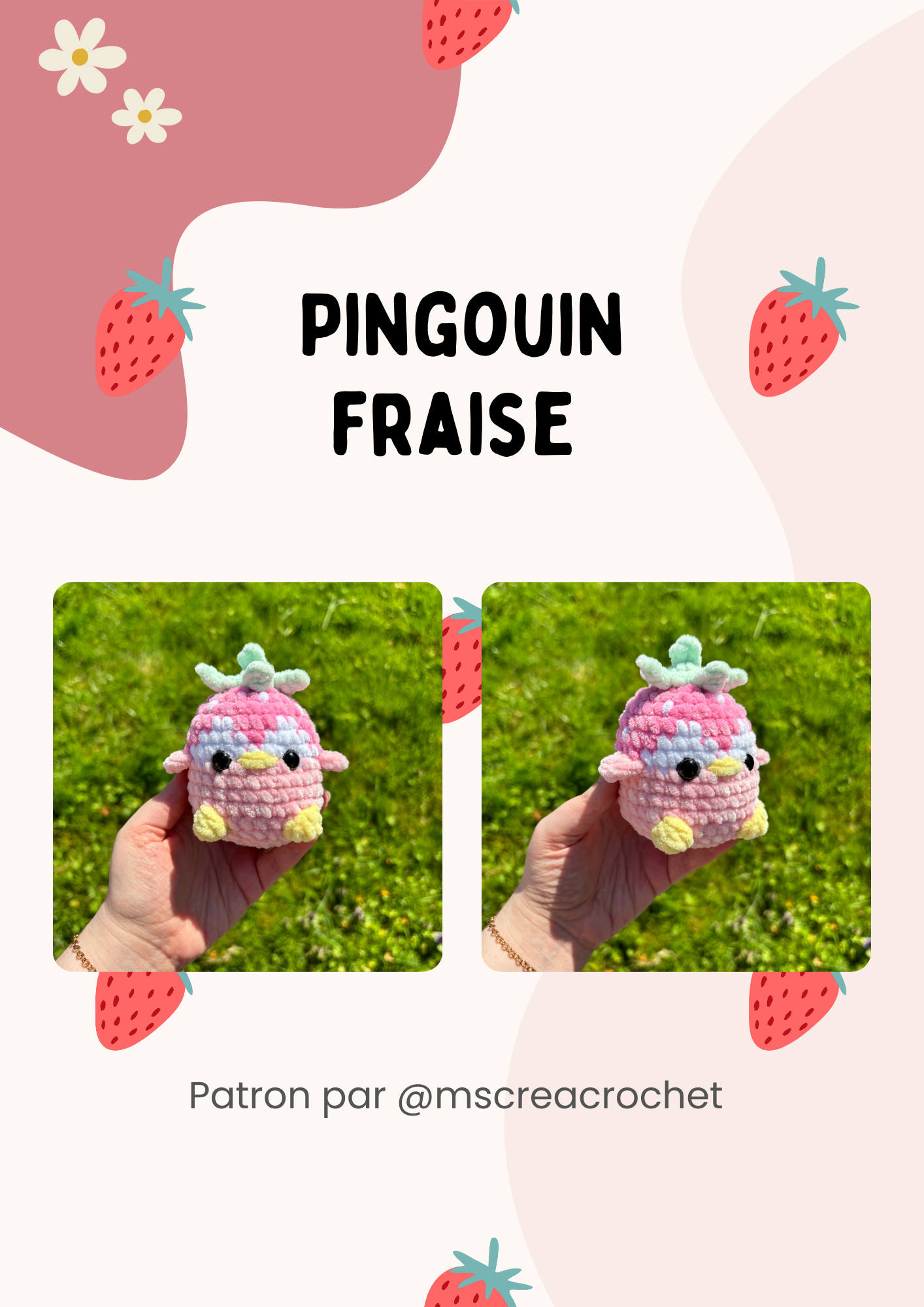 Patron pingouin fraise
