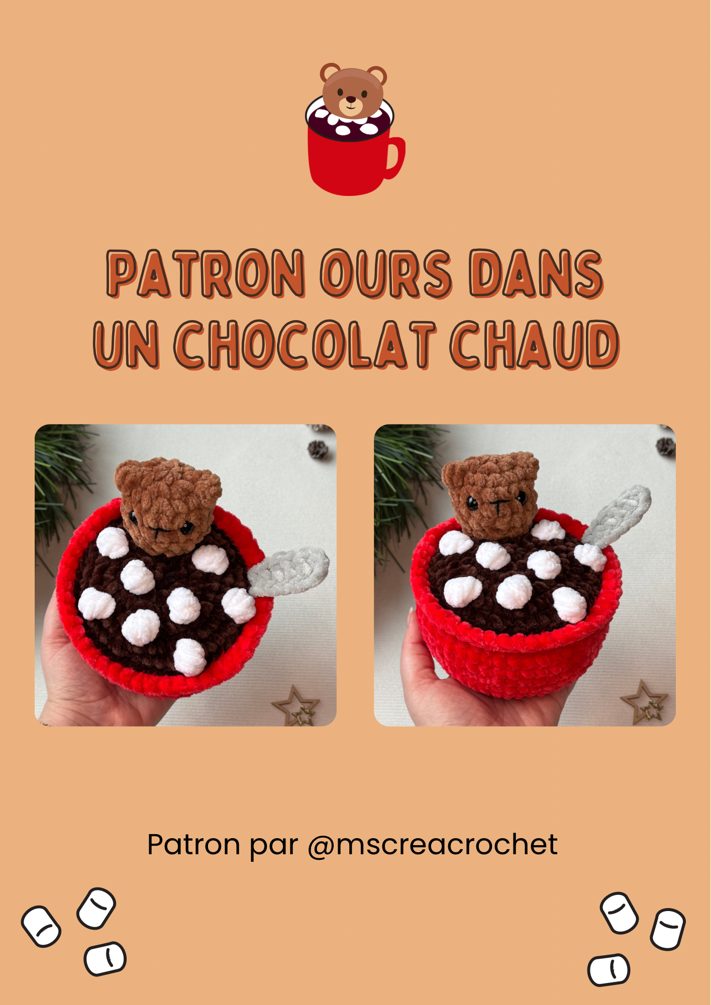 Patron ours chocolat chaud 🐻