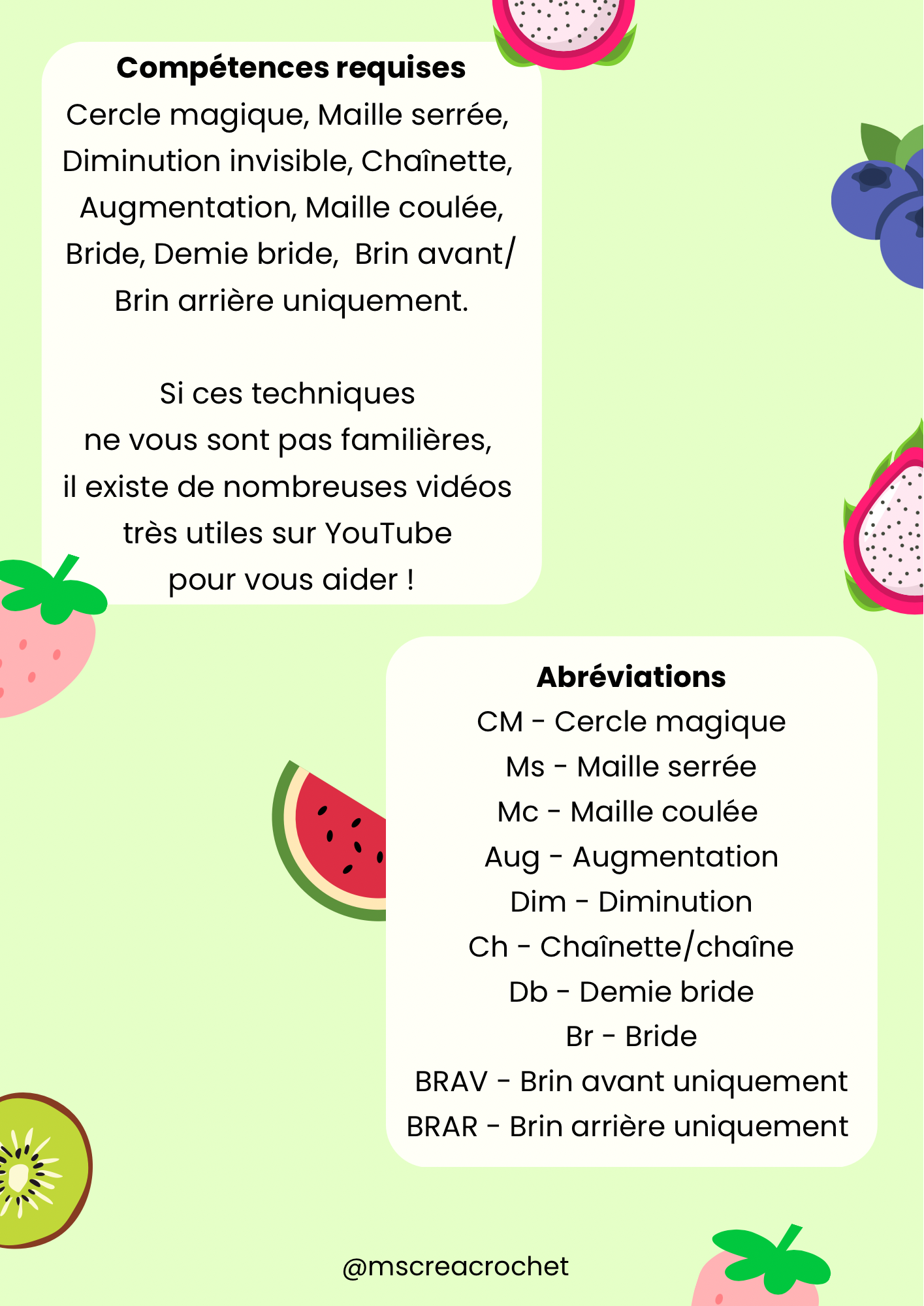Patron 6 en 1 : méduses fruits