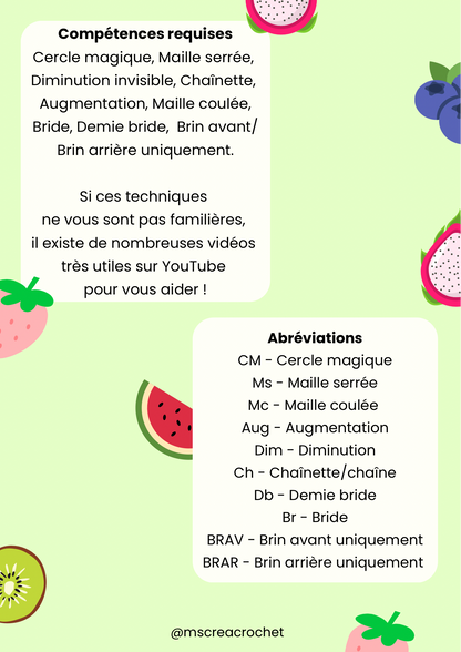 Patron 6 en 1 : méduses fruits