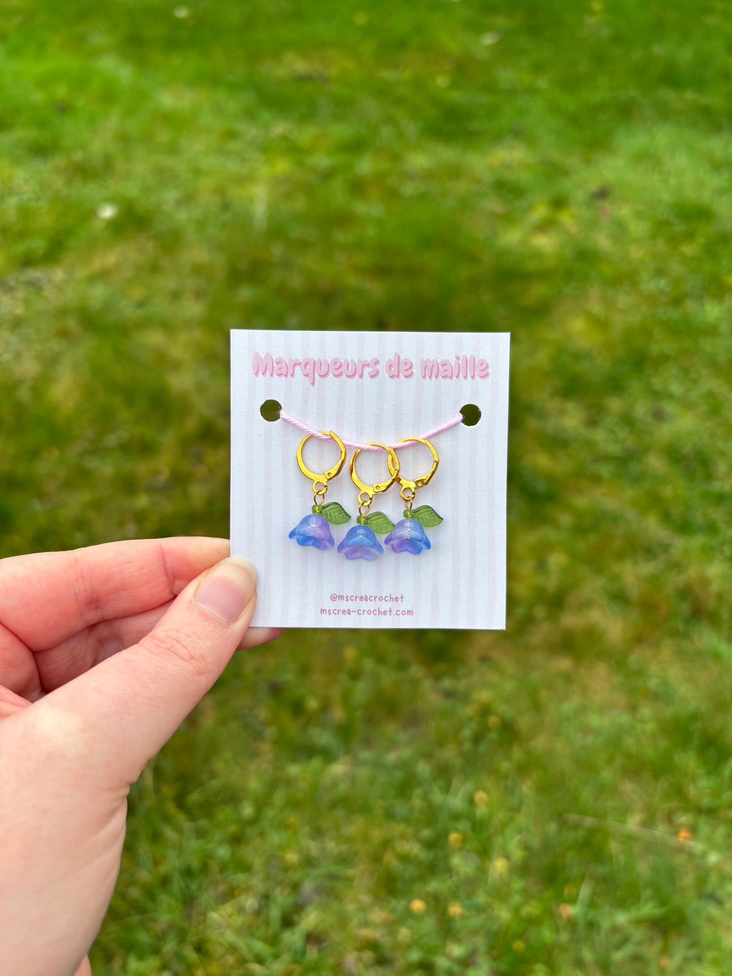 🌸 Marqueurs de mailles – modèle fleur (Lot de 3)