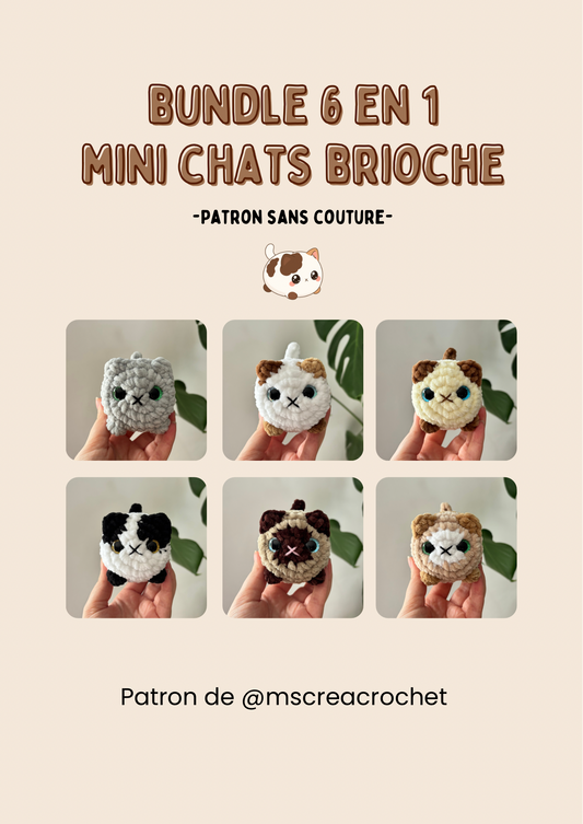 Patron mini chat brioche