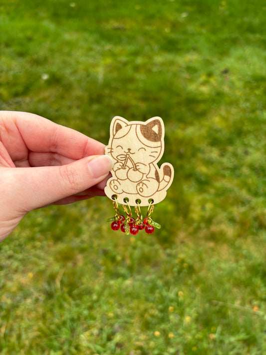 Support chat + lot de 4 marqueurs de mailles