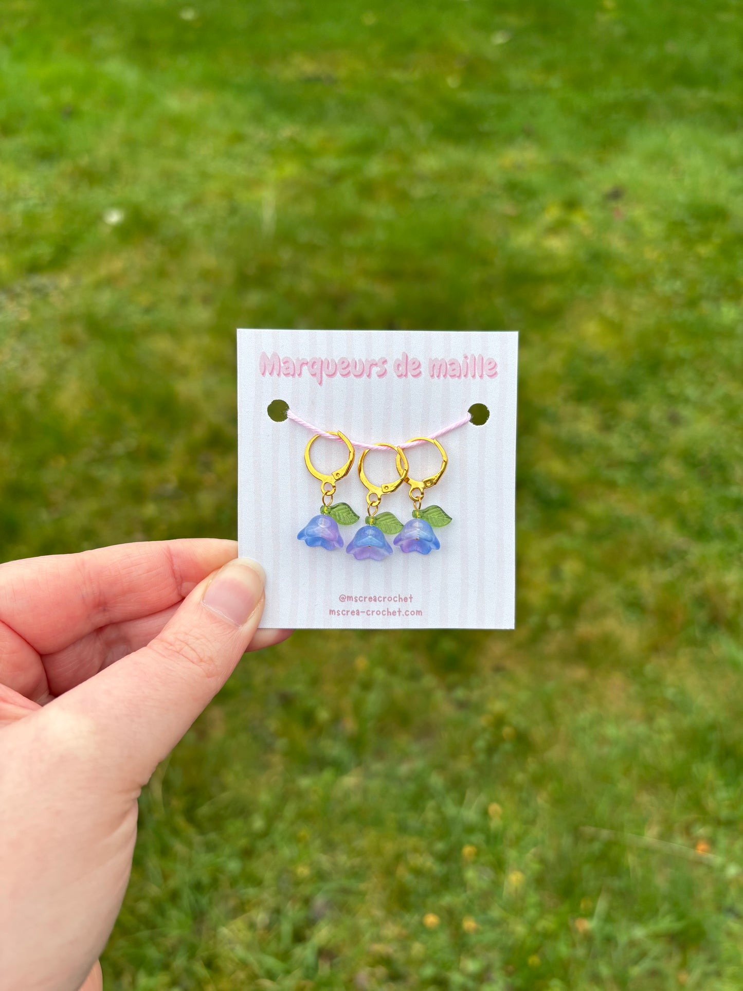 🌸 Marqueurs de mailles – modèle fleur (Lot de 3)