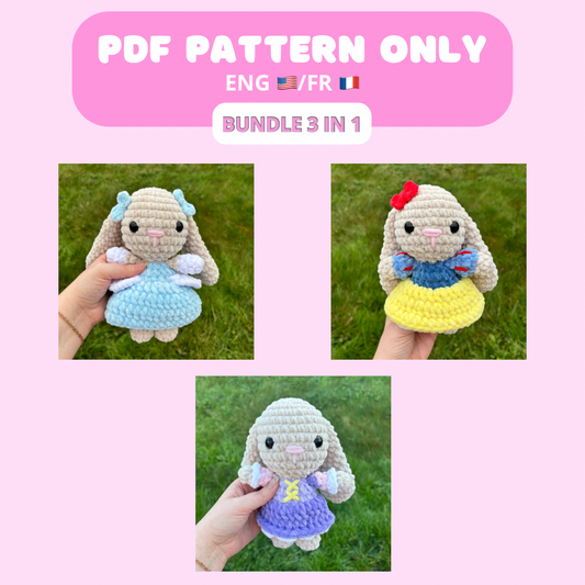 Bundle Patron 3 en 1 : lapine princesse