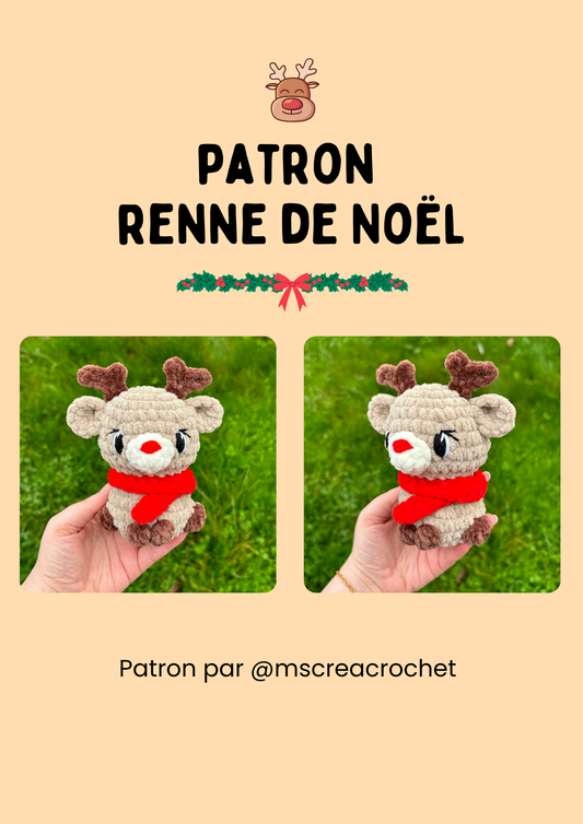 Patron mini renne de Noël 🦌