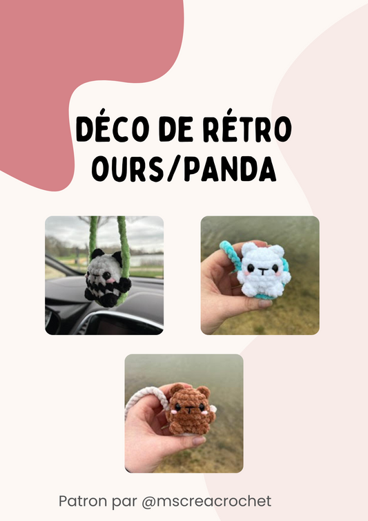 Patron ours/panda pour rétroviseur